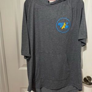 Sport-Tek Gray Hooded Short-Sleeve Top